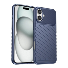 Gigapack Szilikon telefonvédő (ütésállóság, csíkos, dombor minta) SÖTÉTKÉK Apple iPhone 16 Plus tok és táska