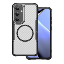 Gigapack Szilikon telefonvédő (ütésállóság, légpárnás sarok, kameravédő, karbon minta, MagSafe) FEKETE (GP-168557) tok és táska