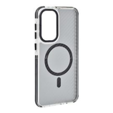 Gigapack Szilikon telefonvédő (ütésállóság, légpárnás sarok, karbon minta, wireless, MagSafe) FEKETE (GP-176045) tok és táska