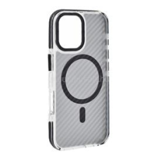 Gigapack Szilikon telefonvédő (ütésállóság, légpárnás sarok, karbon minta, wireless, MagSafe) FEKETE (GP-179728) tok és táska