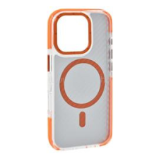 Gigapack Szilikon telefonvédő (ütésállóság, légpárnás sarok, karbon minta, wireless, MagSafe) NARANCSSÁRGA (GP-176069) tok és táska