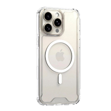 Gigapack Szilikon telefonvédő (ütésállóság, légpárnás sarok, MagSafe) ÁTLÁTSZÓ Apple iPhone 16 Pro tok és táska