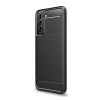 Gigapack Szilikon telefonvédő (ütésállóság, légpárnás sarok, szálcsiszolt, karbon minta) FEKETE