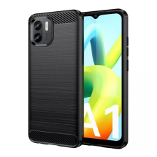 Gigapack Szilikon telefonvédő (ütésállóság, légpárnás sarok, szálcsiszolt, karbon minta) FEKETE tok és táska