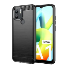 Gigapack Szilikon telefonvédő (ütésállóság, légpárnás sarok, szálcsiszolt, karbon minta) FEKETE tok és táska