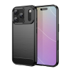 Gigapack Szilikon telefonvédő (ütésállóság, légpárnás sarok, szálcsiszolt, karbon minta) FEKETE Apple iPhone 17 Pro