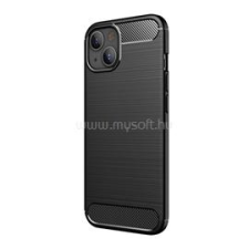 Gigapack Szilikon telefonvédő (ütésállóság, légpárnás sarok, szálcsiszolt, karbon minta) FEKETE (GP-110378) tok és táska