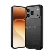 Gigapack Szilikon telefonvédő (ütésállóság, légpárnás sarok, szálcsiszolt, karbon minta) FEKETE (GP-187170) tok és táska