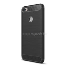 Gigapack Szilikon telefonvédő (ütésállóság, légpárnás sarok, szálcsiszolt, karbon minta) FEKETE (GP-72474) tok és táska