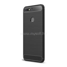 Gigapack Szilikon telefonvédő (ütésállóság, légpárnás sarok, szálcsiszolt, karbon minta) FEKETE (GP-77028) tok és táska