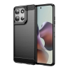 Gigapack Szilikon telefonvédő (ütésállóság, légpárnás sarok, szálcsiszolt, karbon minta) FEKETE Motorola Moto G56 5G (XT2529)