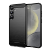 Gigapack Szilikon telefonvédő (ütésállóság, légpárnás sarok, szálcsiszolt, karbon minta) FEKETE Samsung Galaxy S25 Plus (SM-S936) "Gigapack csomagolás" (GP-166764) (GP-166764)