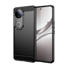 Gigapack Szilikon telefonvédő (ütésállóság, légpárnás sarok, szálcsiszolt, karbon minta) FEKETE Vivo V50 tok és táska