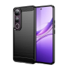 Gigapack Szilikon telefonvédő (ütésállóság, légpárnás sarok, szálcsiszolt, karbon minta) FEKETE Vivo V50 Lite