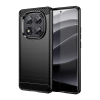Gigapack Szilikon telefonvédő (ütésállóság, légpárnás sarok, szálcsiszolt, karbon minta) FEKETE Xiaomi Poco X7 / Redmi Note 14 Pro 5G "Gigapack csomagolás" (GP-166761) (GP-166761)
