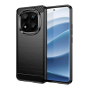 Gigapack Szilikon telefonvédő (ütésállóság, légpárnás sarok, szálcsiszolt, karbon minta) FEKETE Xiaomi Redmi Note 14 Pro Plus 5G "Gigapack csomagolás" (GP-166762) (GP-166762)