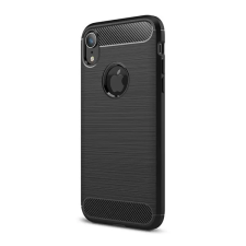 Gigapack Szilikon telefonvédő (ütésállóság, légpárnás sarok, szálcsiszolt, karbon minta, logó kivágás) FEKETE tok és táska