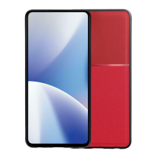 Gigapack Szilikon telefonvédő (ütésállóság, mágneses, bőr hatású hátlap, csíkos) PIROS Xiaomi 15 tok és táska
