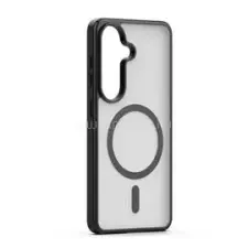 Gigapack Szilikon telefonvédő (ütésállóság, matt, műanyag hátlap, kameravédő, MagSafe) FEKETE (GP-187880) tok és táska