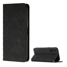 Gigapack Tok álló, b&#337;r hatású (flip, oldalra nyíló, asztali tartó, 3d rombusz, prémium) fekete gp-151433 mobiltelefon kellék