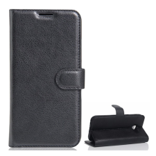 Gigapack Tok álló, b&#337;r hatású (flip, oldalra nyíló, asztali tartó funkció, prémium) fekete gp-67756 mobiltelefon kellék