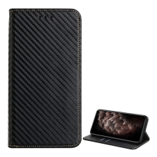Gigapack Tok álló, b&#337;r hatású (flip, oldalra nyíló, asztali tartó, karbon minta) fekete gp-110231 mobiltelefon kellék