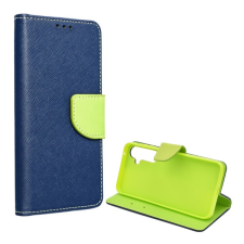 Gigapack Tok álló, b&#337;r hatású (flip, oldalra nyíló, asztali tartó, kártyazseb, textil hatás) kék/zöld gp-154136 tok és táska