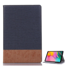 Gigapack Tok álló, bőr hatású (aktív FLIP, oldalra nyíló, asztali tartó funkció, textil minta) SÖTÉTKÉK [Samsung Galaxy Tab A 10.1 LTE (2019) ... tablet tok