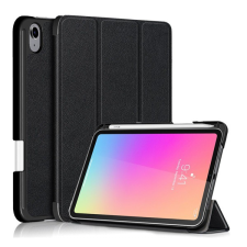 Gigapack Tok álló, bőr hatású (aktív FLIP, oldalra nyíló, TRIFOLD asztali tartó funkció) FEKETE [Apple IPAD mini 6 (2021)] (5996591107400) tablet tok