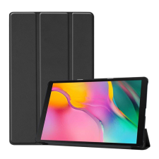 Gigapack Tok álló, bőr hatású (aktív FLIP, oldalra nyíló, TRIFOLD asztali tartó funkció) FEKETE [Samsung Galaxy Tab A 10.1 LTE (2019) SM-T515] tablet tok