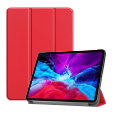 Gigapack Tok álló, bőr hatású (aktív flip, oldalra nyíló, TRIFOLD asztali tartó funkció) PIROS Apple IPAD Pro 12.9 (2020) tablet tok