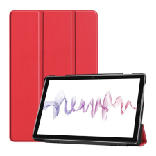 Gigapack Tok álló, bőr hatású (aktív FLIP, oldalra nyíló, TRIFOLD asztali tartó funkció) PIROS [Huawei MediaPad M6 10.8 LTE] (5996457891320) tablet tok