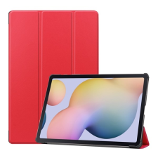 Gigapack Tok álló, bőr hatású (aktív FLIP, oldalra nyíló, TRIFOLD asztali tartó funkció) PIROS Samsung Galaxy Tab S7 Plus WIFI 5G (SM-T976) tablet tok