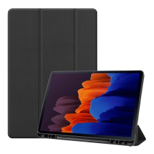 Gigapack Tok álló, bőr hatású (aktív FLIP, oldalra nyíló, TRIFOLD asztali tartó funkció, S Pen tartó) FEKETE [Samsung Galaxy Tab S8 Plus LTE ... tablet tok