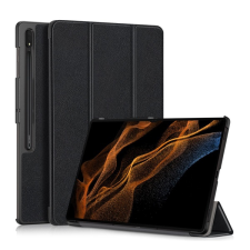 Gigapack Tok álló, bőr hatású (aktív FLIP, oldalra nyíló, TRIFOLD asztali tartó funkció, S Pen tartó) FEKETE Samsung Galaxy Tab S9 Ultra WIFI (SM-X910), Samsung Galaxy Tab S9 Ultra LTE (SM-X916) tablet tok