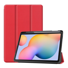 Gigapack Tok álló, bőr hatású (aktív FLIP, oldalra nyíló, TRIFOLD asztali tartó funkció, S Pen tartó) PIROS [Samsung Galaxy Tab S6 Lite 10.4 LTE ... tablet tok