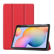 Gigapack Tok álló, bőr hatású (aktív FLIP, oldalra nyíló, TRIFOLD asztali tartó funkció, S Pen tartó) PIROS Samsung Galaxy Tab S6 Lite 10.4 WIFI (SM-P610) 2020, Samsung Galaxy Tab S6 Lite 10.4 LTE ( tablet tok