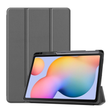 Gigapack Tok álló, bőr hatású (aktív FLIP, oldalra nyíló, TRIFOLD asztali tartó funkció, S Pen tartó) SZÜRKE [Samsung Galaxy Tab S6 Lite 10.4 LTE ... tablet tok