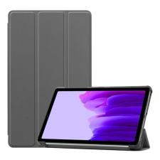 Gigapack Tok álló, bőr hatású (aktív FLIP, oldalra nyíló, TRIFOLD asztali tartó funkció) SZÜRKE [Samsung Galaxy Tab A7 Lite LTE (SM-T225)] tablet tok