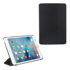 Gigapack Tok álló, bőr hatású (aktív FLIP, oldalra nyíló, TRIFOLD asztali tartó funkció, textil minta) FEKETE [Apple IPAD 9.7 (2018)] (5996457700400) - Tablet tok tablet tok