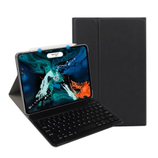 Gigapack Tok álló, bőr hatású (FLIP, kivehető bluetooth billentyűzet, asztali tartó funkció, QWERTY, angol nyelvű) FEKETE [Apple IPAD Pro 11 (2018)] (5996457838592) tablet tok