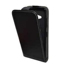 Gigapack Tok álló, bőr hatású (FLIP, lefelé nyíló, szilikon tartó) FEKETE Microsoft Lumia 550 tok és táska