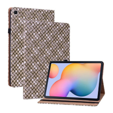 Gigapack Tok álló, bőr hatású (FLIP, oldalra nyíló, asztali tartó funkció, fonott minta) BARNA [Samsung Galaxy Tab S6 Lite 10.4 LTE (SM-P619) 2022] (5996591129846) - Tablet tok tablet tok
