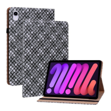 Gigapack Tok álló, bőr hatású (FLIP, oldalra nyíló, asztali tartó funkció, fonott minta) FEKETE Apple IPAD mini 6 (2021) tablet tok