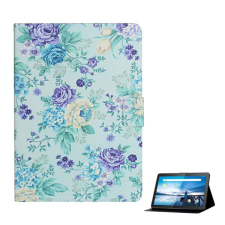 Gigapack Tok álló, bőr hatású (FLIP, oldalra nyíló, asztali tartó funkció, kék virág minta) VILÁGOSKÉK [Lenovo Tab M10 HD (TB-X505F)] (5996457977369) - Tablet tok tablet tok