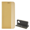 Gigapack Tok álló, bőr hatású (FLIP, oldalra nyíló, asztali tartó funkció, textil minta) ARANY Xiaomi Mi 10T Lite 5G