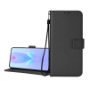 Gigapack Tok álló, bőr hatású (FLIP, oldalra nyíló, asztali tartó, rombusz + kézpánt) FEKETE ZTE Blade V50 Design 4G