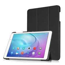 Gigapack Tok álló, bőr hatású (FLIP, oldalra nyíló, TRIFOLD asztali tartó funkció) FEKETE Huawei Mediapad ... tablet tok