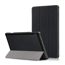 Gigapack Tok álló, bőr hatású (FLIP, oldalra nyíló, TRIFOLD asztali tartó funkció) FEKETE [Lenovo Tab M10 HD (TB-X505F)] (5996457864782) tablet tok