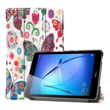 Gigapack Tok álló, bőr hatású (FLIP, oldalra nyíló, TRIFOLD asztali tartó funkció, pillangó minta) FEHÉR Huawei MatePad T8 LTE, Huawei MatePad T8 WIFI tablet tok